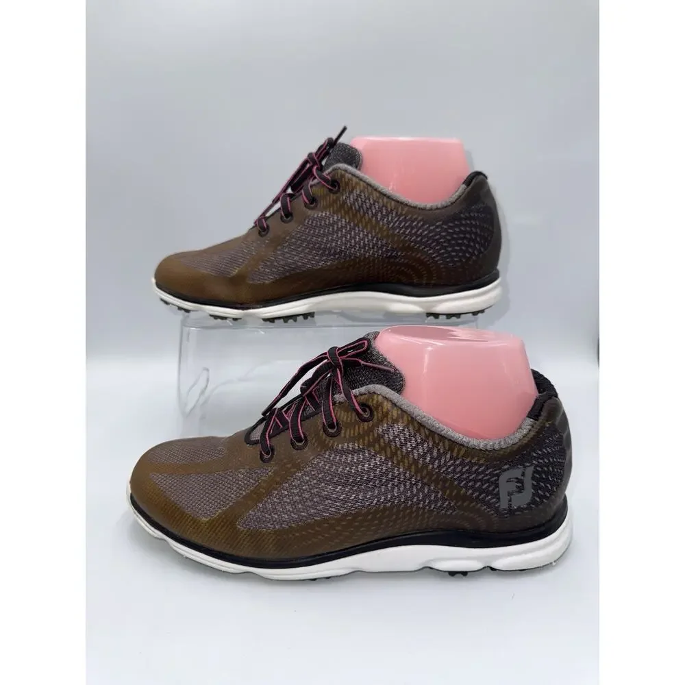 FootJoy Womens Shoes US 6 M Golf Spikes 98003 emPOWER Brown Gray Lace Up Comfort